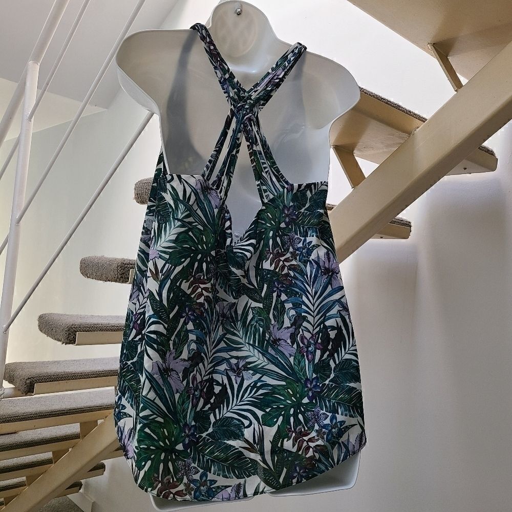 Twik Tropical Print Sleeveless Blouse Sz M - Picture 2 of 8